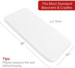 Baby Bassinet Mattress Topper with Waterproof Bamboo Cover 15" x 30" x 1.5", Breathable Oval Bassinet Mattress Pad Ultra Soft, Fit Many Cradle Brand and Style - Image 2